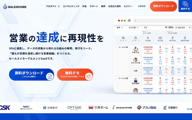 SALESCOREの公式ページ