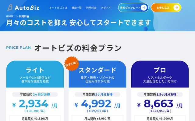 オートビズプロの公式ページ