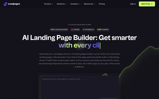Leadpagesの公式ページ