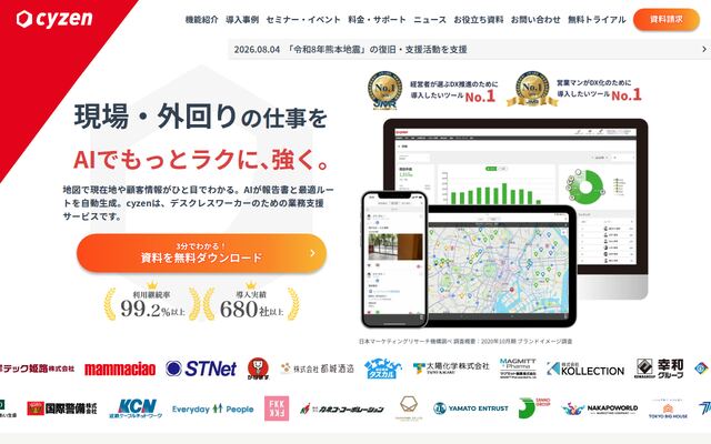 cyzenの公式ページ