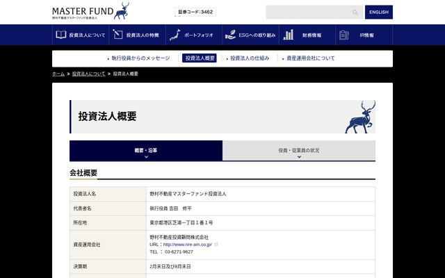 野村不動産マスターファンド投資法人の公式サイト
