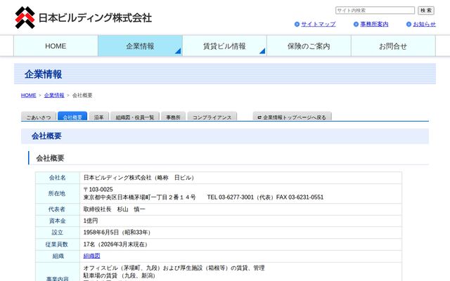 日本ビルディング株式会社の公式サイト