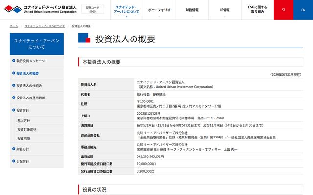 ユナイテッド・アーバン投資法人の公式サイト