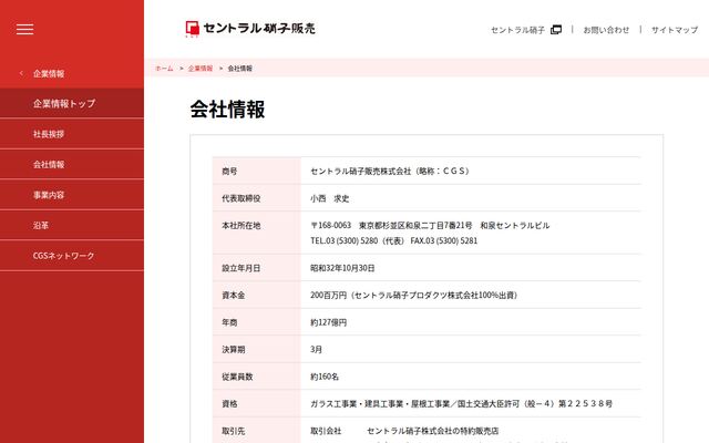 セントラル硝子販売株式会社の公式サイト