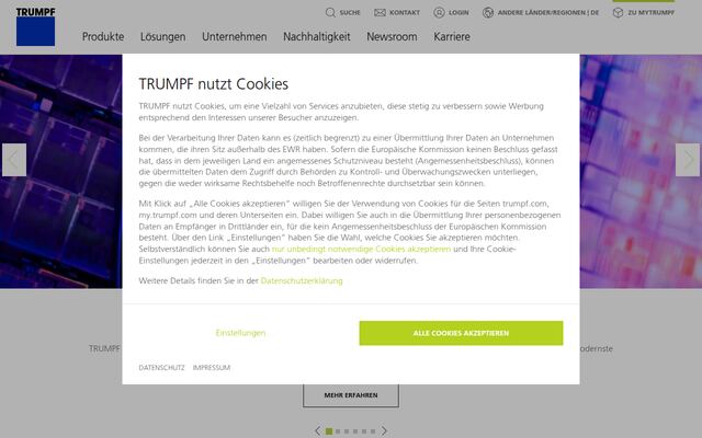 トルンプ株式会社の公式サイト