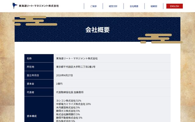 東海道リート・マネジメント株式会社の公式サイト
