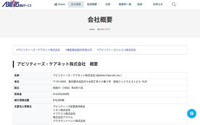 アビリティーズ・ケアネット株式会社の公式サイト