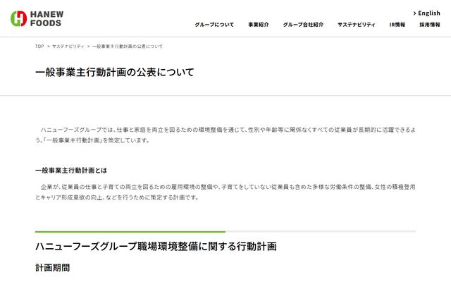 ハニューフーズ株式会社の公式サイト