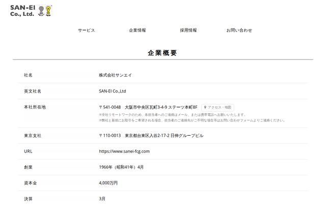 株式会社サンエイの公式サイト