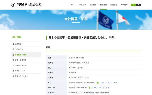 平岡ボデー株式会社の公式サイト