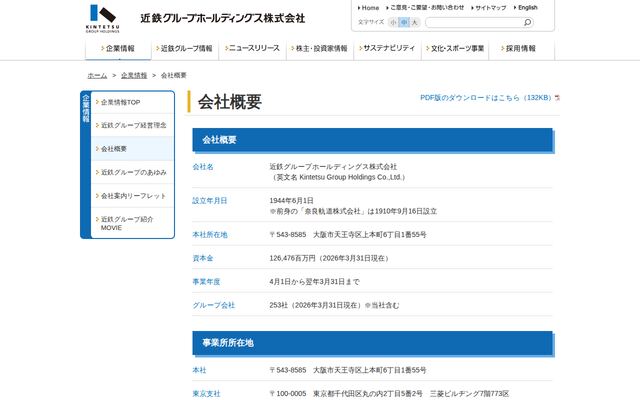近鉄グループホールディングス株式会社の公式サイト