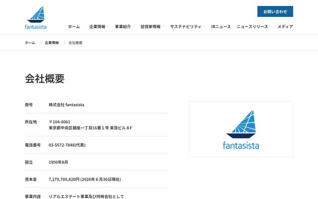 株式会社ｆａｎｔａｓｉｓｔａ