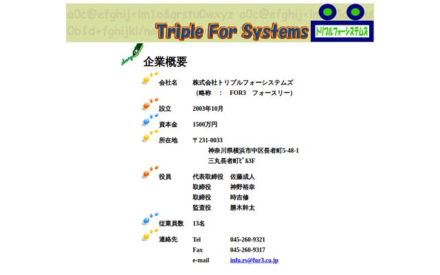 株式会社トリプルフォーシステムズの公式サイト