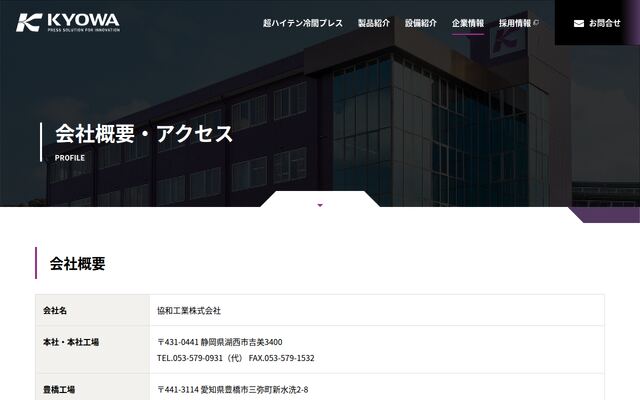 協和工業株式会社の公式サイト