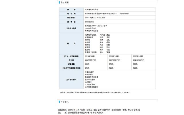 大東通商株式会社の公式サイト