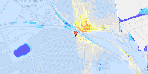 Ekstrem regn på Hornemansgade 42, 1. th