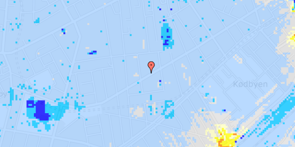 Ekstrem regn på Istedgade 106, 1. th