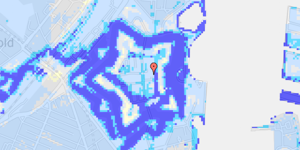 Ekstrem regn på Kastellet 13B, st. 