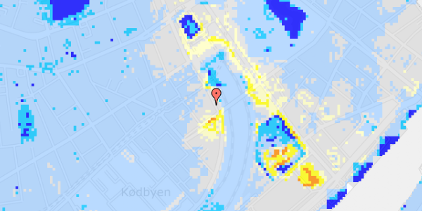 Ekstrem regn på Reventlowsgade 30, 1. th