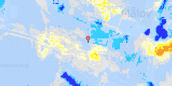 Ekstrem regn på Måløv Hovedgade 54, kl. 