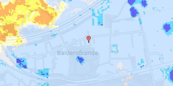 Ekstrem regn på Baldersbuen 15E, st. tv