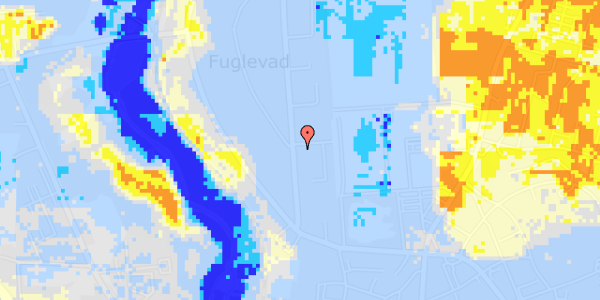 Ekstrem regn på Caroline Amalie Vej 32