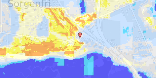 Ekstrem regn på Sorgenfri Torv 21