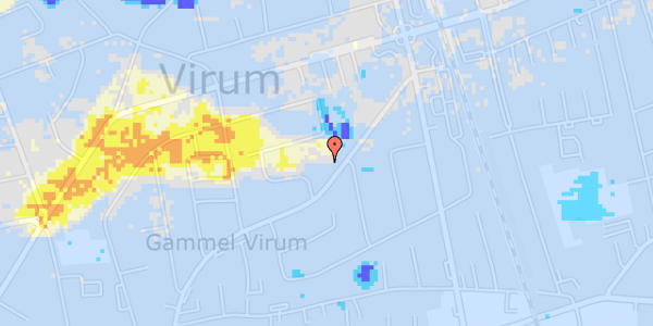 Ekstrem regn på Virum Stationsvej 100