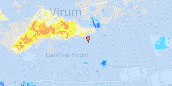 Ekstrem regn på Virum Stationsvej 110