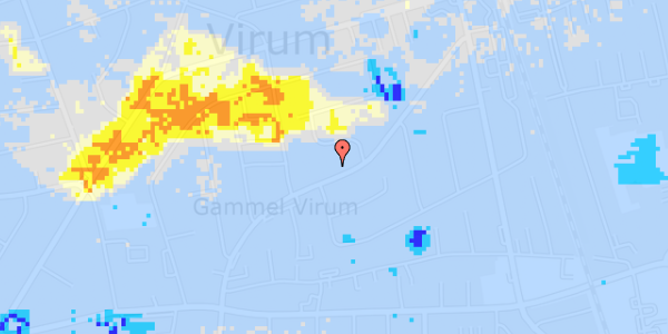 Ekstrem regn på Virum Stationsvej 114