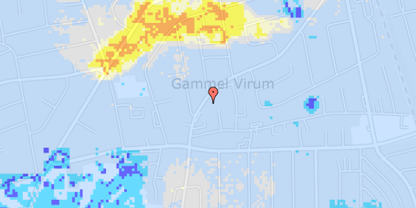 Ekstrem regn på Virum Stationsvej 137