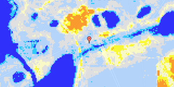 Ekstrem regn på Dronninggårds Alle 9A, kl. 13