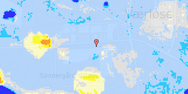 Ekstrem regn på Kirke Værløsevej 27, 1. tv