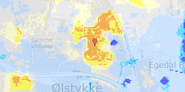 Ekstrem regn på Dronning Dagmars Vej 19