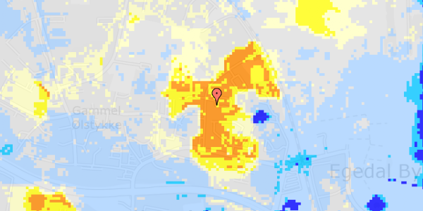 Ekstrem regn på Dronning Margrethes Vej 12