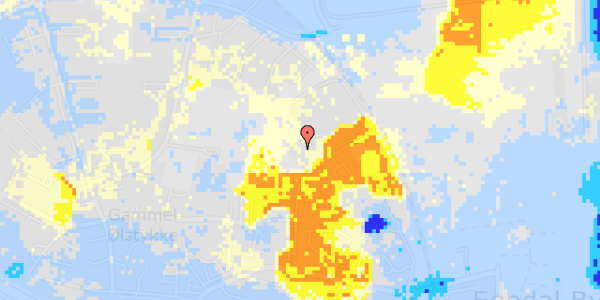 Ekstrem regn på Dronning Margrethes Vej 13