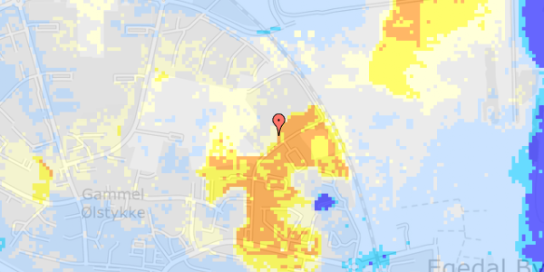 Ekstrem regn på Dronning Margrethes Vej 25