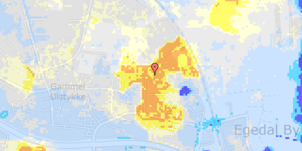 Ekstrem regn på Dronning Margrethes Vej 56