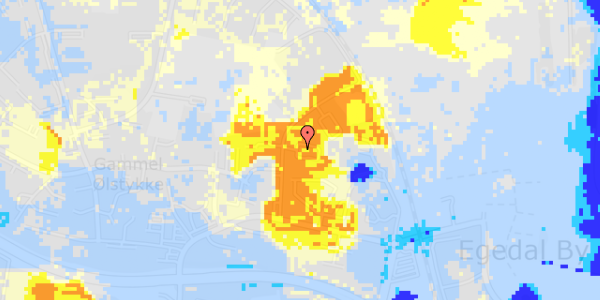 Ekstrem regn på Dronning Margrethes Vej 60