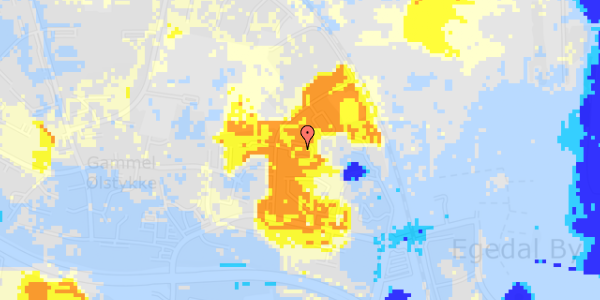 Ekstrem regn på Dronning Margrethes Vej 66