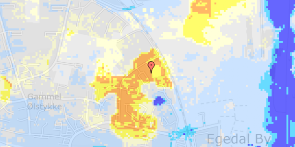 Ekstrem regn på Dronning Margrethes Vej 80