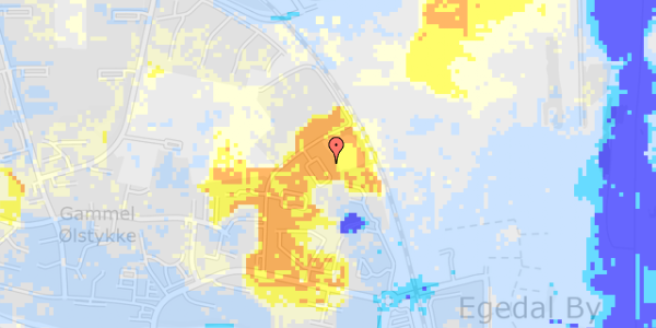 Ekstrem regn på Dronning Margrethes Vej 82