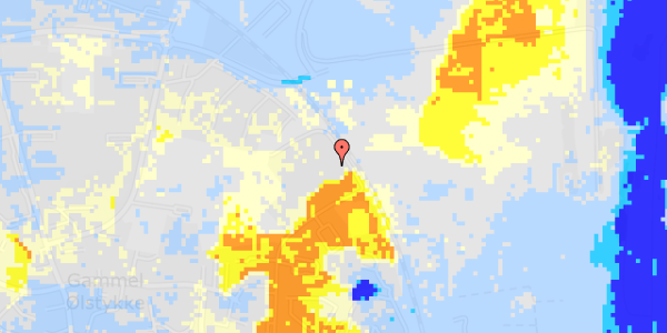 Ekstrem regn på Dronning Margrethes Vej 85