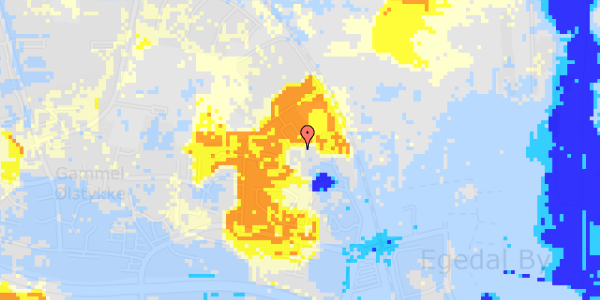 Ekstrem regn på Dronning Margrethes Vej 94