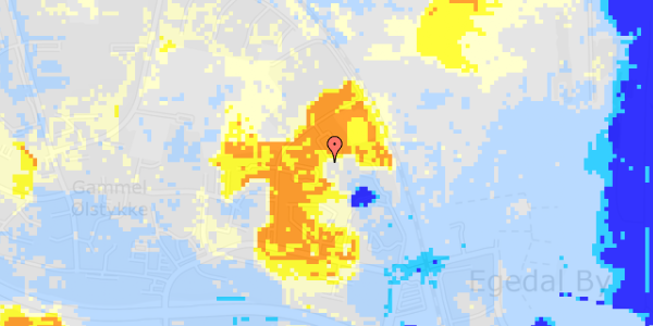 Ekstrem regn på Dronning Margrethes Vej 100