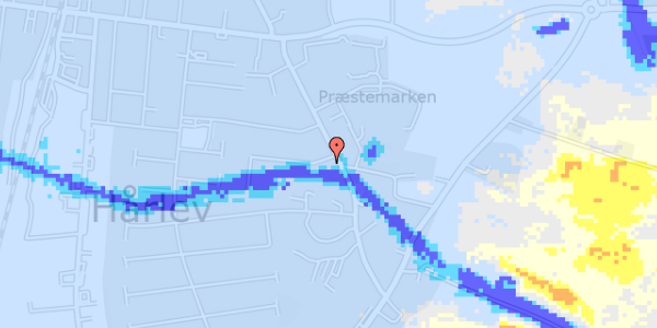 Ekstrem regn på Hårlev Bygade 28