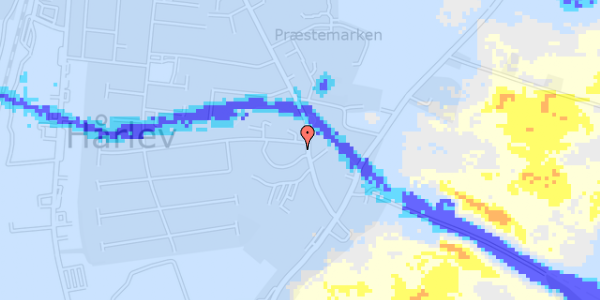 Ekstrem regn på Hårlev Bygade 34