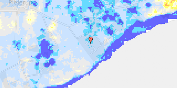 Ekstrem regn på Strandly 14