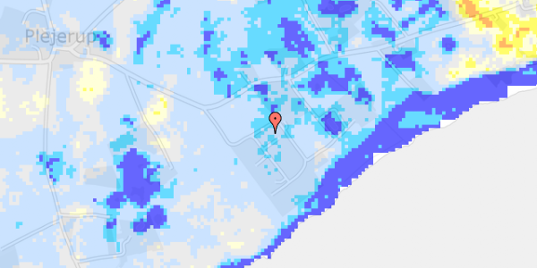 Ekstrem regn på Strandly 25