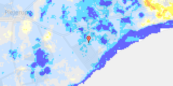 Ekstrem regn på Strandly 27